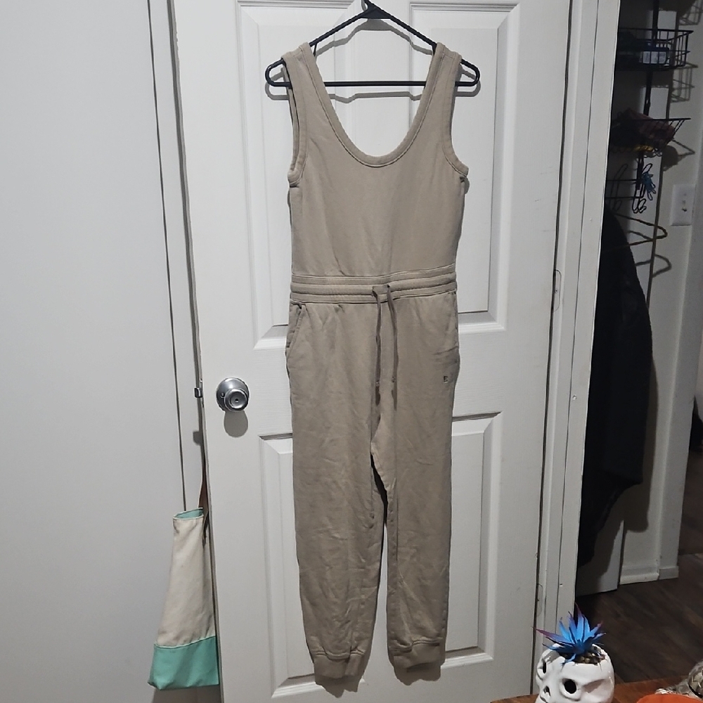 Everlane Track Jumpsuit Tan Beige Organic Cotton French Terry‎ Sleeveless Small